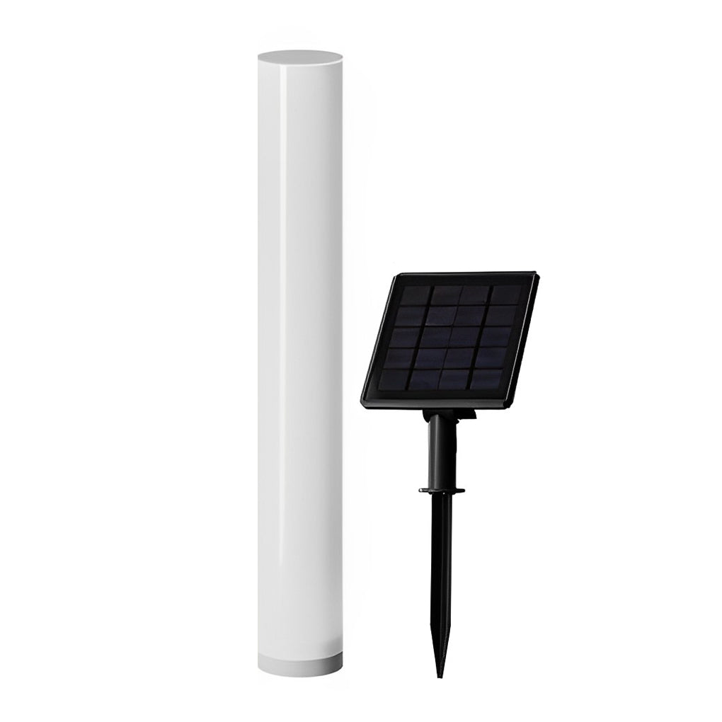 Modern Waterproof Solar Lawn Light - Cylindrical White Lamp Post
