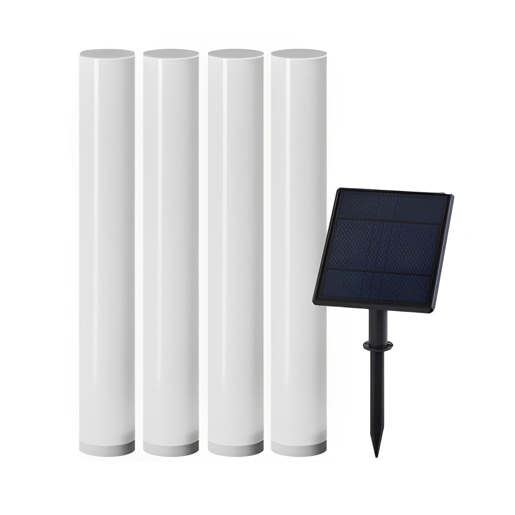 Modern Waterproof Solar Lawn Light - Cylindrical White Lamp Post