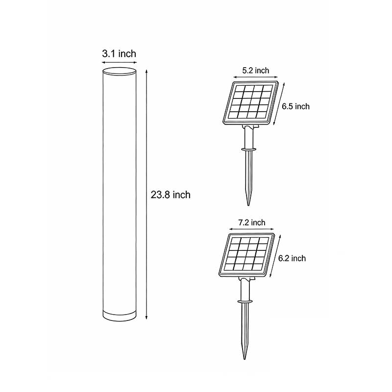 Modern Waterproof Solar Lawn Light - Cylindrical White Lamp Post