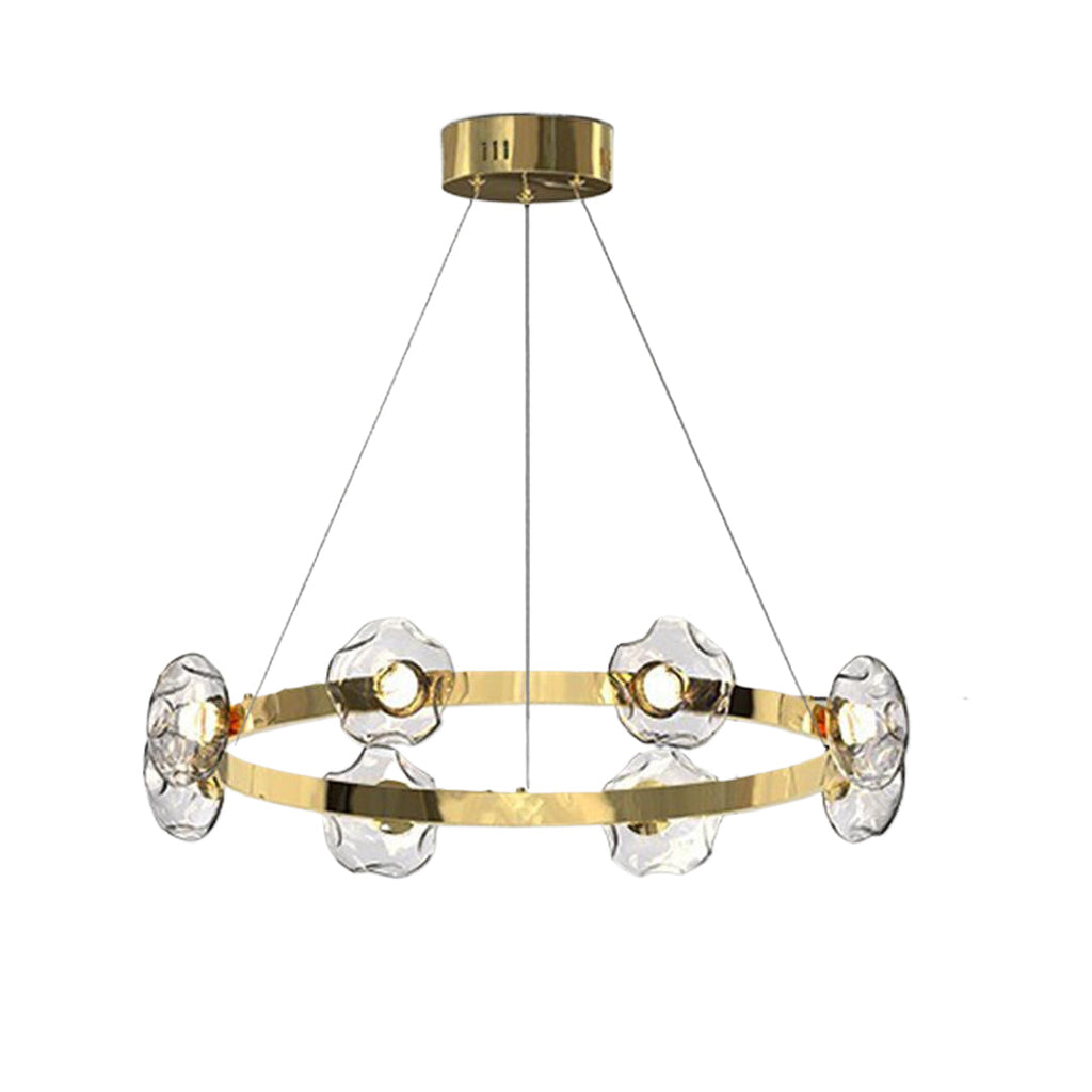 LED Dome Glass Ring Chandelier - Modern Nordic Ceiling Light