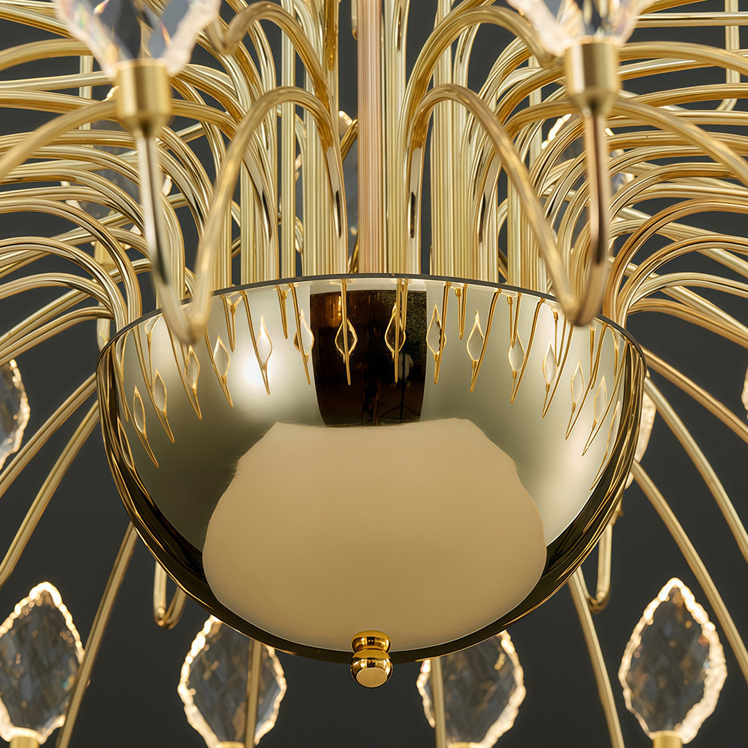 Gold LED Chandelier French Luxury Crystal Ceiling Light