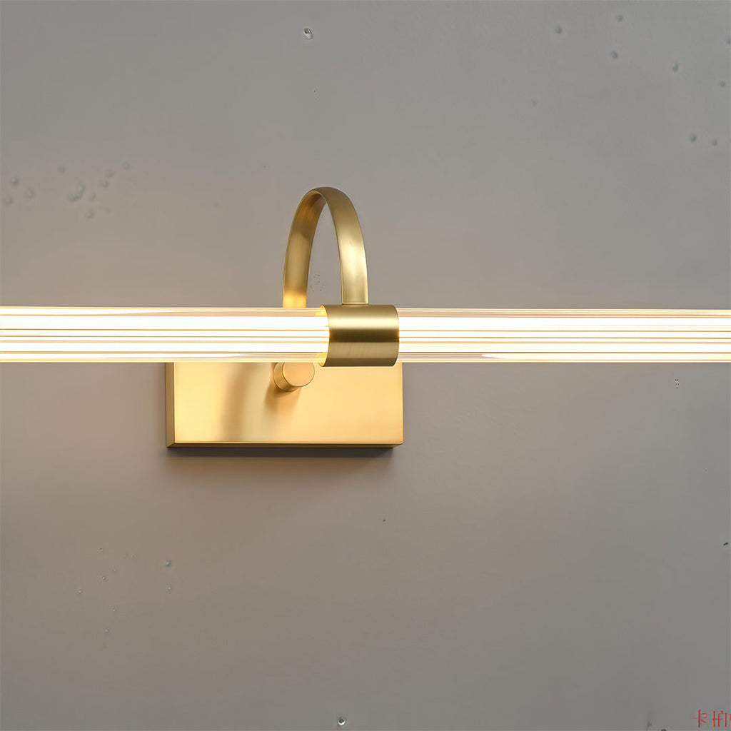 Nordic Bathroom Vanity Wall Light Full Copper Long Bar Light Modern Bathroom Lighting Fixture Stylish Bathroom Sconce Energy-Efficient LED Mirror Light Adjustable Brightness Waterproof Design for Home Decor Elegant Copper Finish Vanity Lighting Fixture