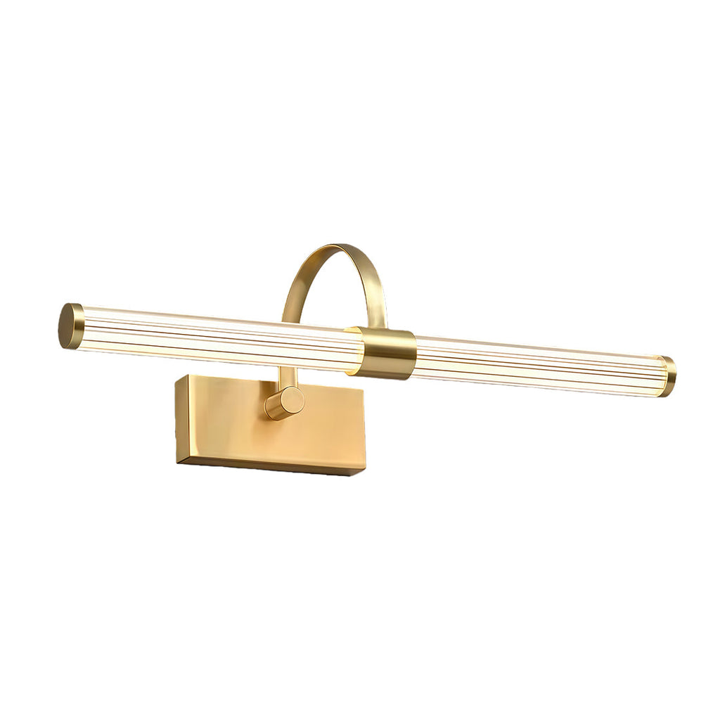 Nordic Bathroom Vanity Wall Light Full Copper Long Bar Light Modern Bathroom Lighting Fixture Stylish Bathroom Sconce Energy-Efficient LED Mirror Light Adjustable Brightness Waterproof Design for Home Decor Elegant Copper Finish Vanity Lighting Fixture