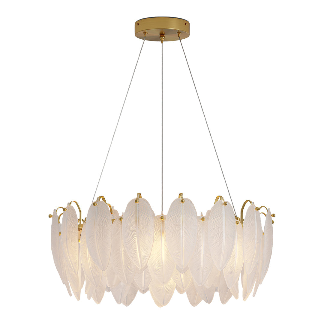 Modern Luxury Feather Glass Chandelier Ceiling Light