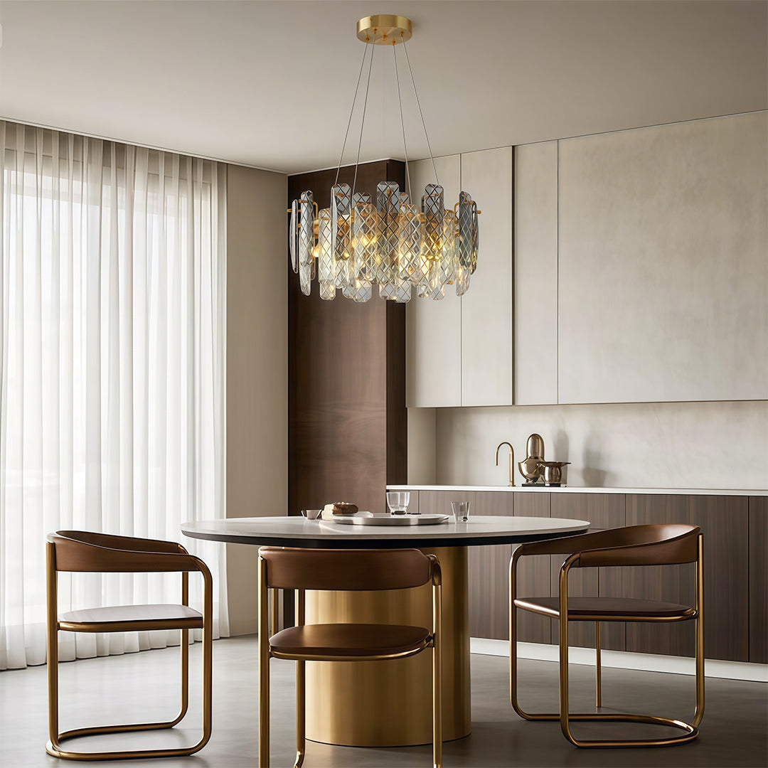 Contemporary Crystal Chandelier Eye-Protecting Ceiling Light