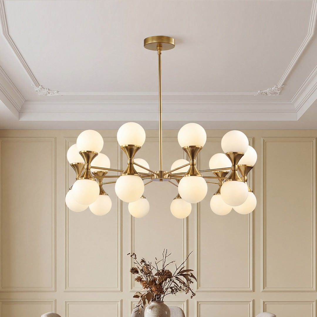 Bubble Glass Chandeliers - Stylish Full Copper Nordic Ceiling Light