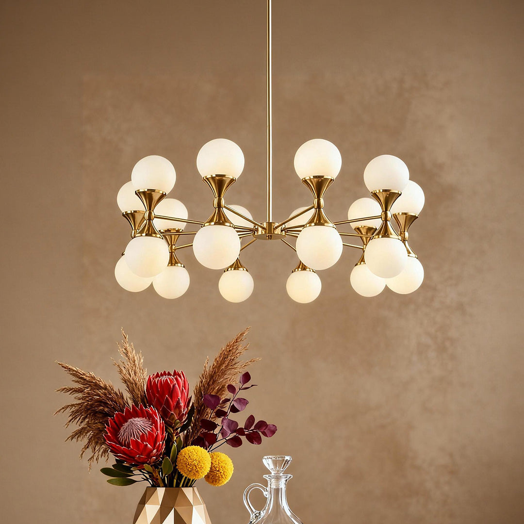 Bubble Glass Chandeliers - Stylish Full Copper Nordic Ceiling Light