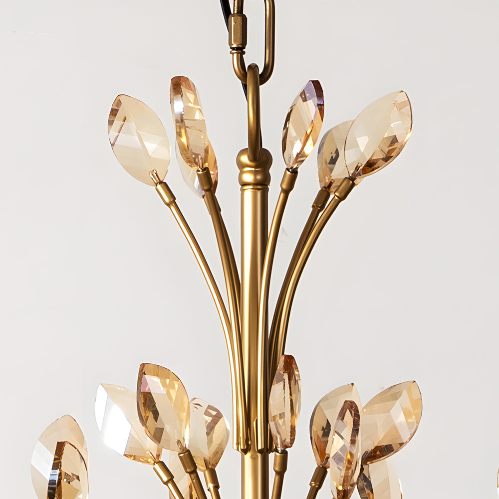 Gold Chandelier Crystal Ceiling Light - Elegant Branch Design