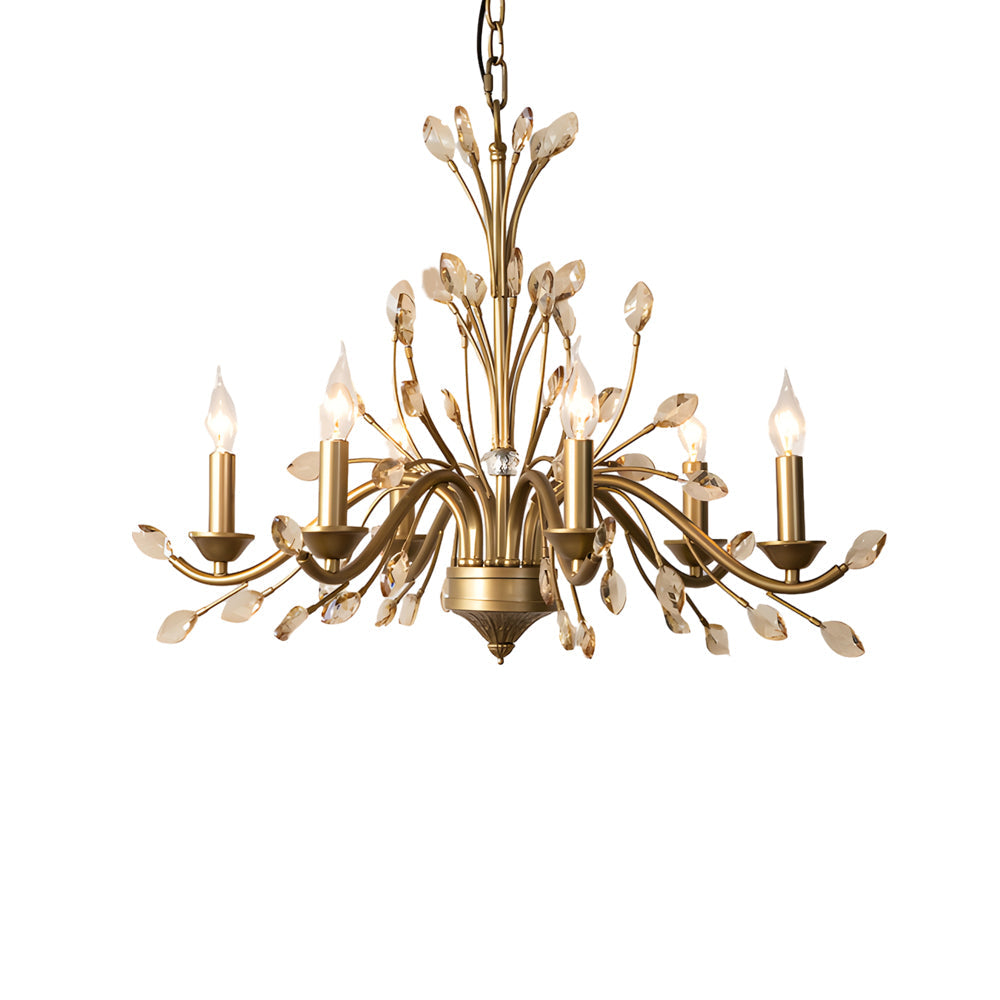 Gold Chandelier Crystal Ceiling Light - Elegant Branch Design