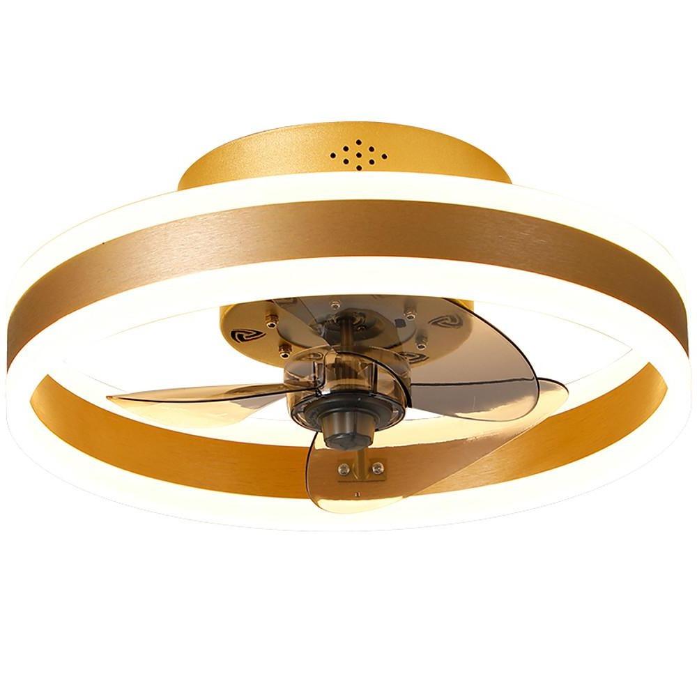 Gold Ceiling Fan with Dimmable LED Light - Modern Design, Energy Efficient, Home Decor
