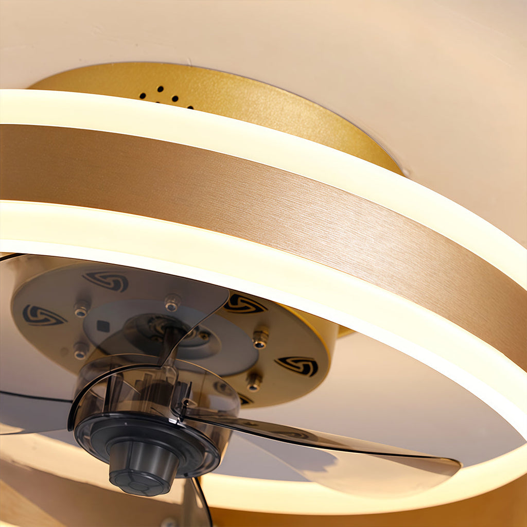 Gold Ceiling Fan with Dimmable LED Light - Modern Design, Energy Efficient, Home Decor