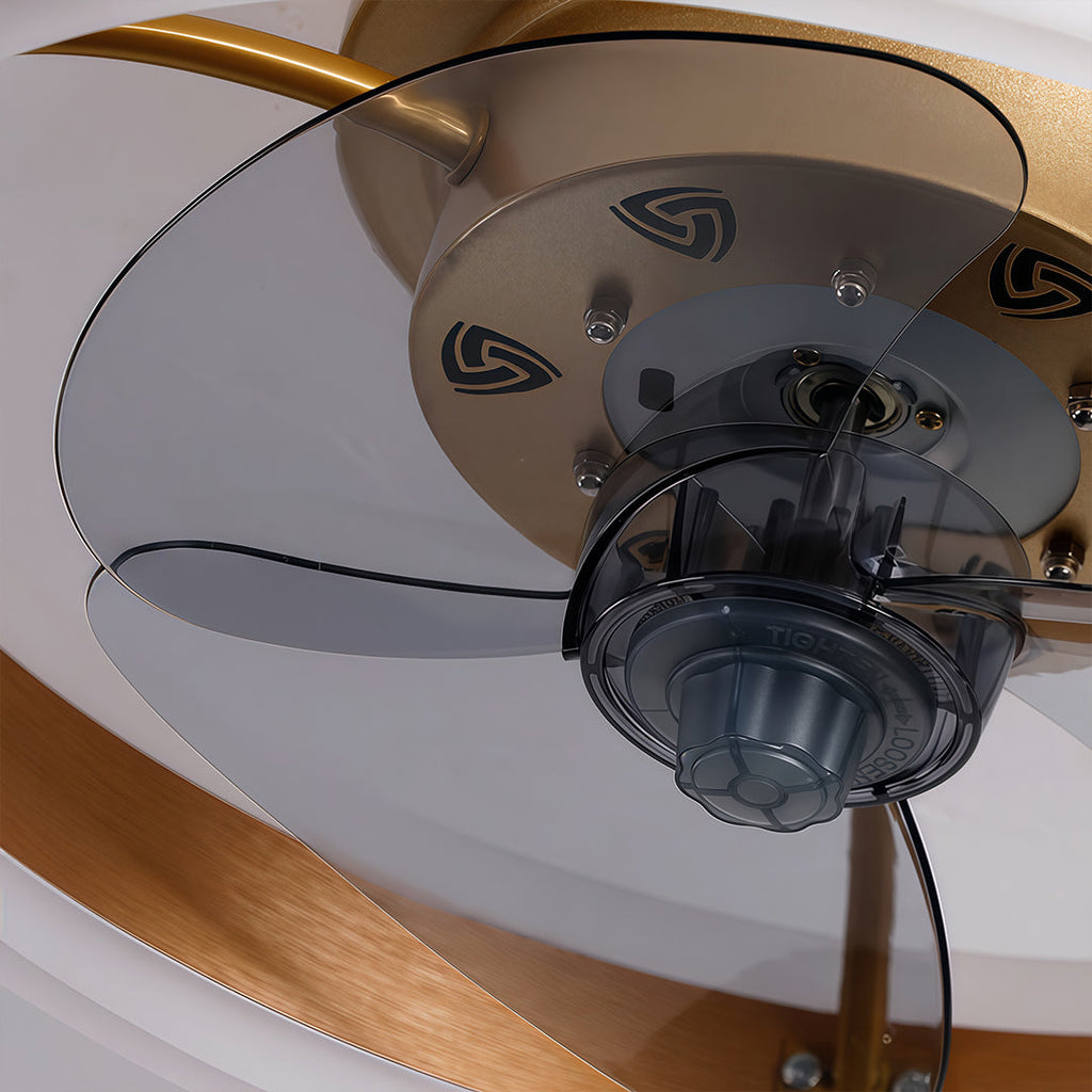 Gold Ceiling Fan with Dimmable LED Light - Modern Design, Energy Efficient, Home Decor