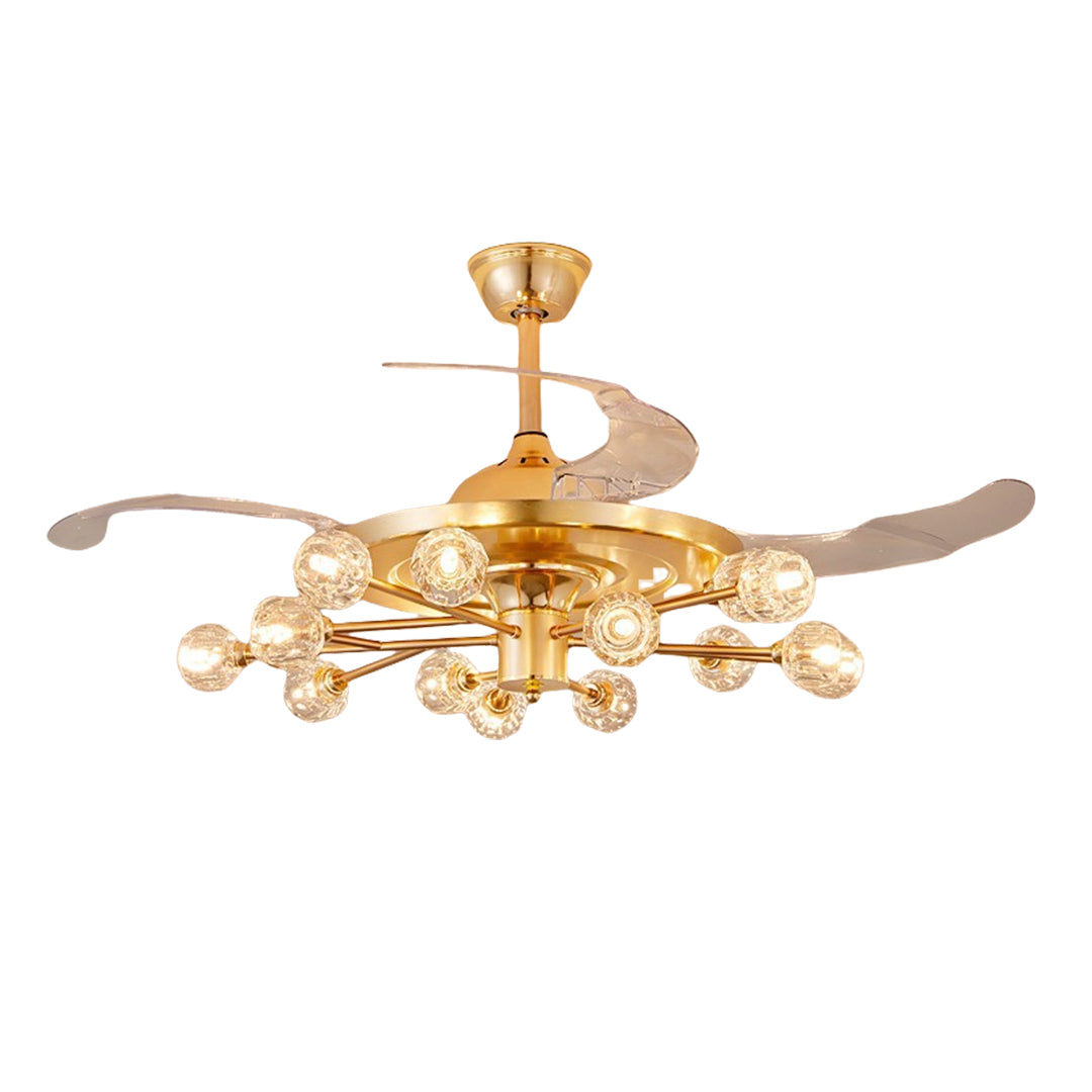 Nordic Crystal Invisible Ceiling Fan with Multiple Lights