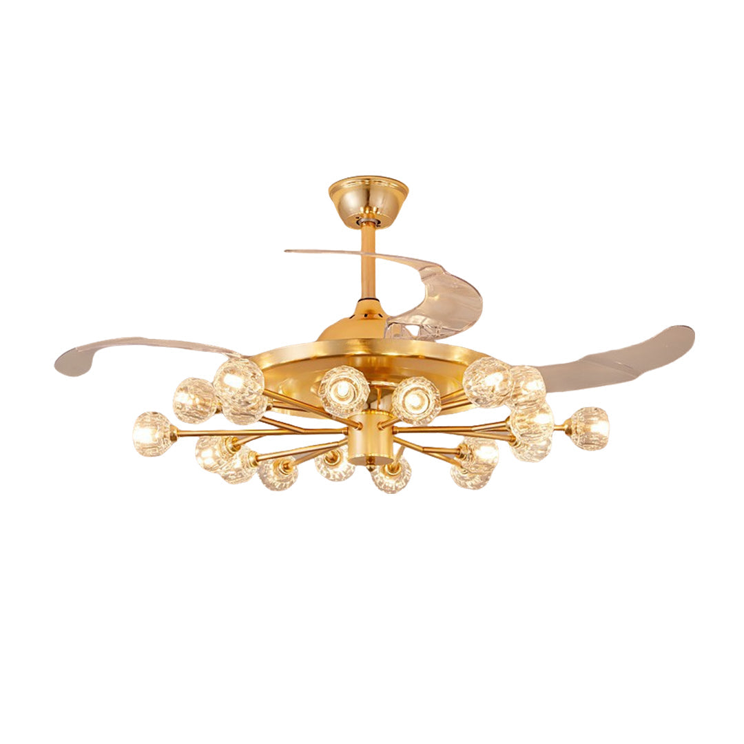 Nordic Crystal Invisible Ceiling Fan with Multiple Lights