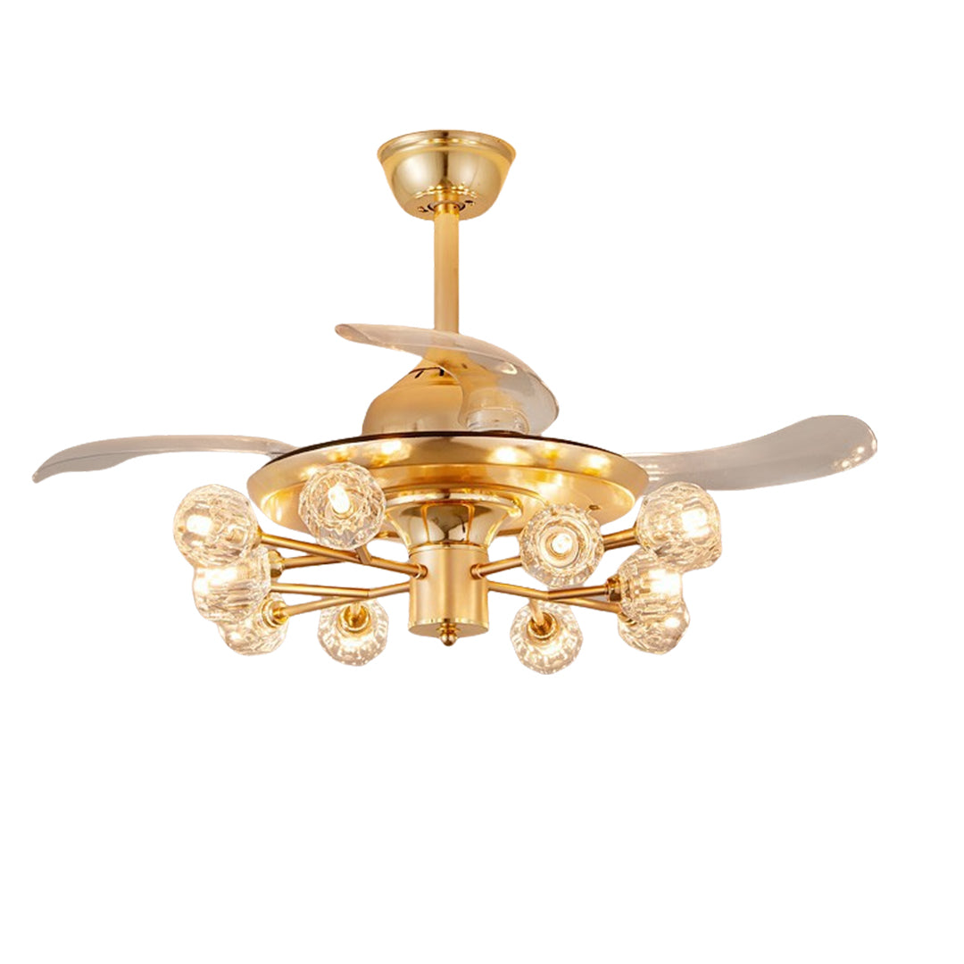 Nordic Crystal Invisible Ceiling Fan with Multiple Lights