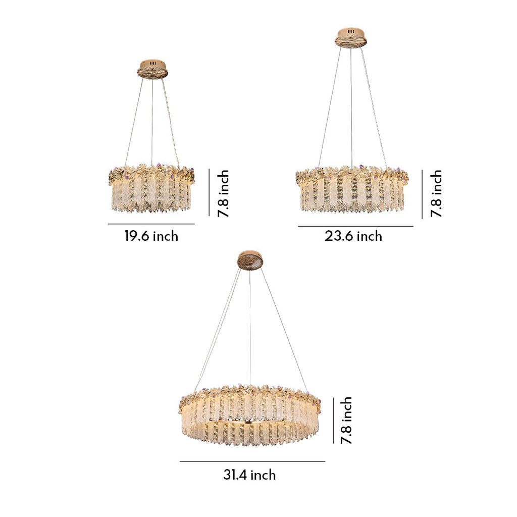 Gold Chandelier Crystal Minimalist Ceiling Light