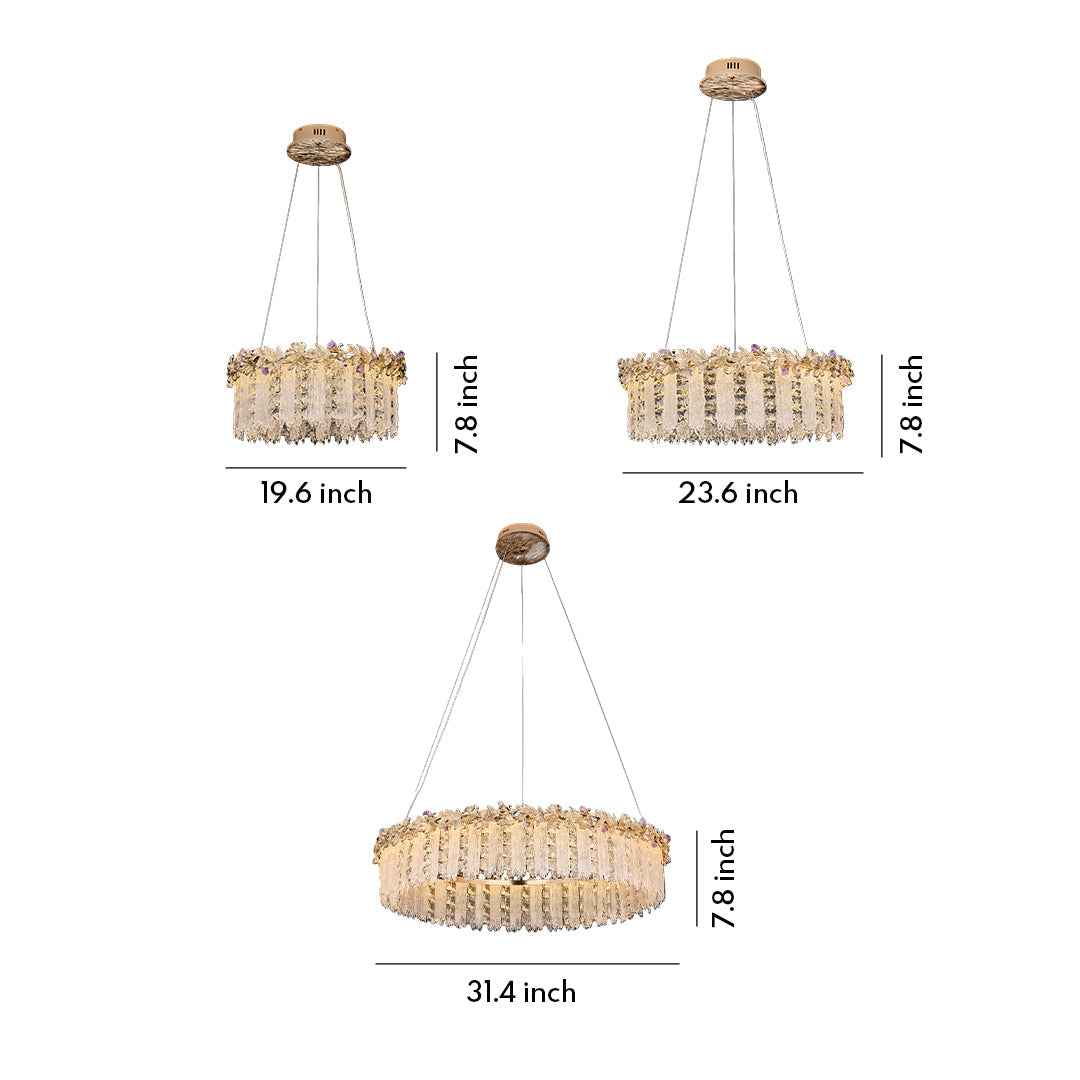 Gold Chandelier Crystal Minimalist Ceiling Light