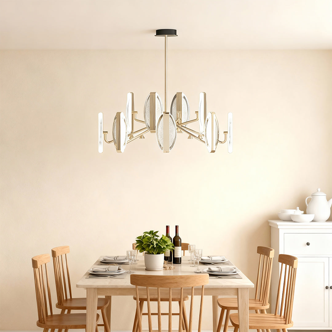 Gold Chandelier Modern Acrylic Ceiling Light - Minimalist Design