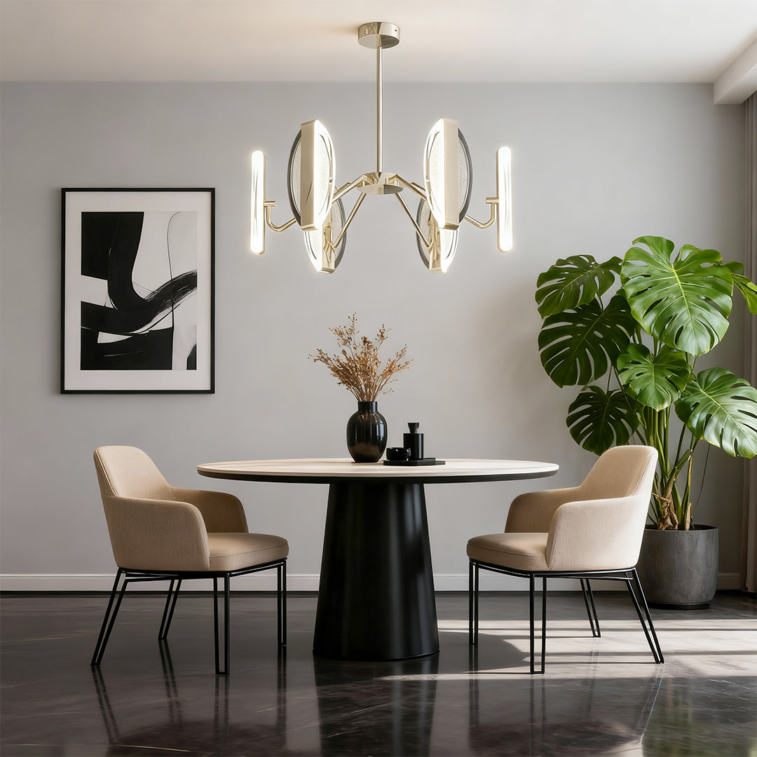 Gold Chandelier Modern Acrylic Ceiling Light - Minimalist Design