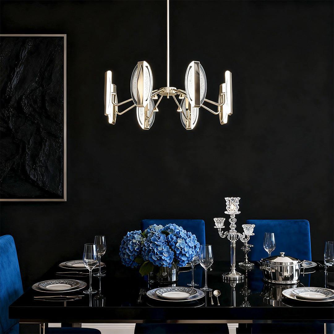 Gold Chandelier Modern Acrylic Ceiling Light - Minimalist Design