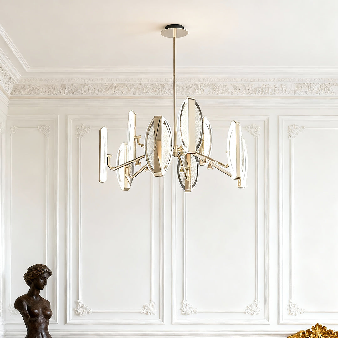 Gold Chandelier Modern Acrylic Ceiling Light - Minimalist Design