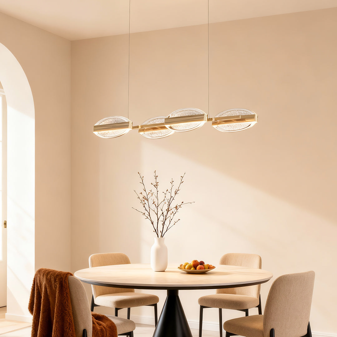 Gold Chandelier Modern Acrylic Ceiling Light - Minimalist Design