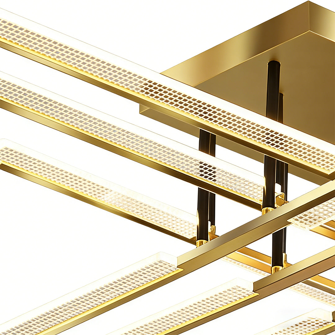 Gold Cross Ceiling Light - Exquisite Metal LED Flat Light