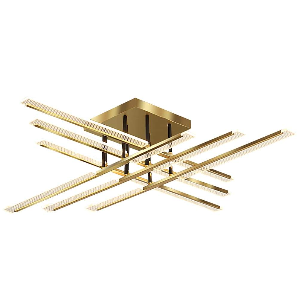 Gold Cross Ceiling Light - Exquisite Metal LED Flat Light