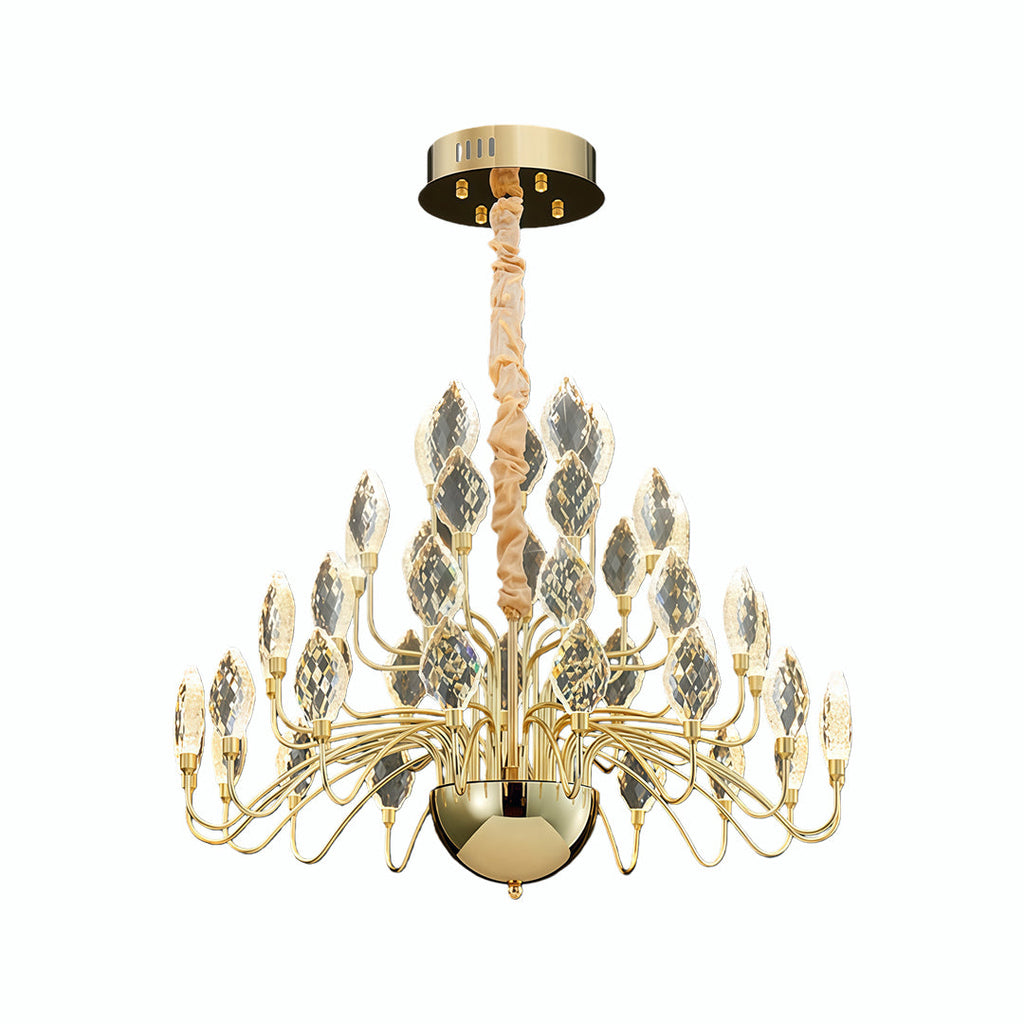 Gold LED Chandelier French Luxury Crystal Ceiling Light