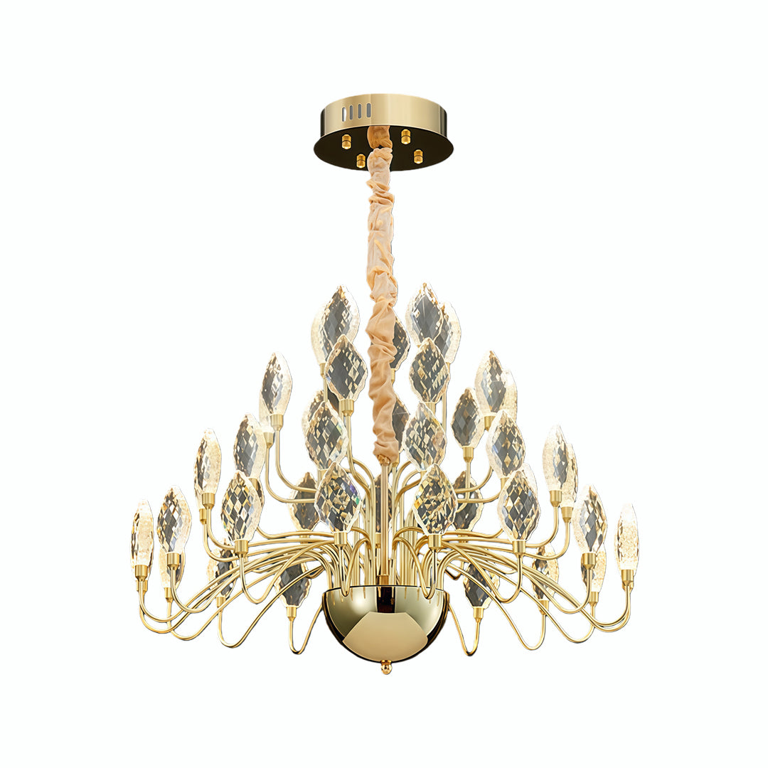 Gold LED Chandelier French Luxury Crystal Ceiling Light