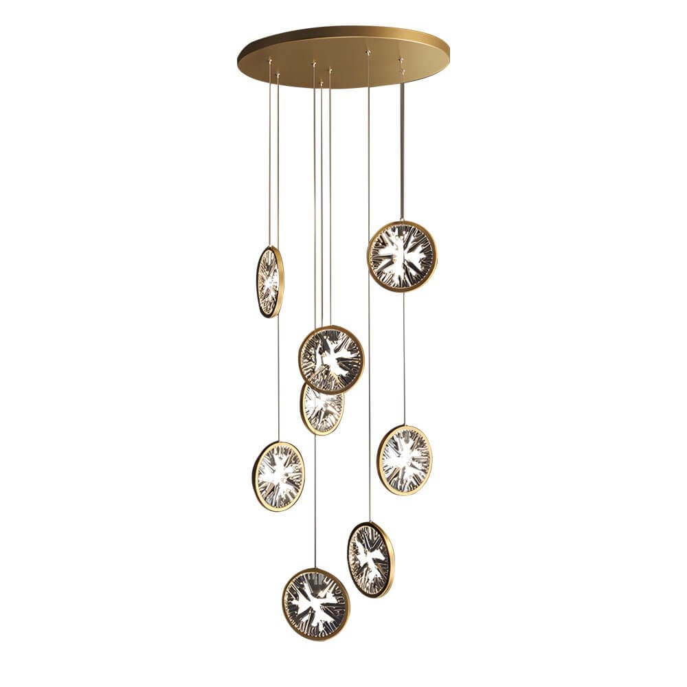 Gold Crystal Staircase Chandelier - Elegant Lighting Fixture, Luxury Home Decor, Modern Crystal Design, Grand Staircase Illumination, High-End Light Fixture, Opulent Gold Chandelier, Stunning Crystal Accents, Statement Ceiling Light