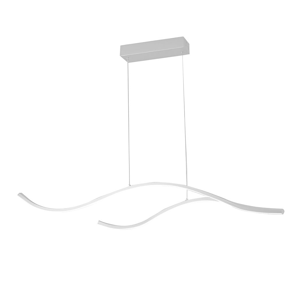Curved Wavy LED Pendant Light - Modern Metal Ceiling Fixture
