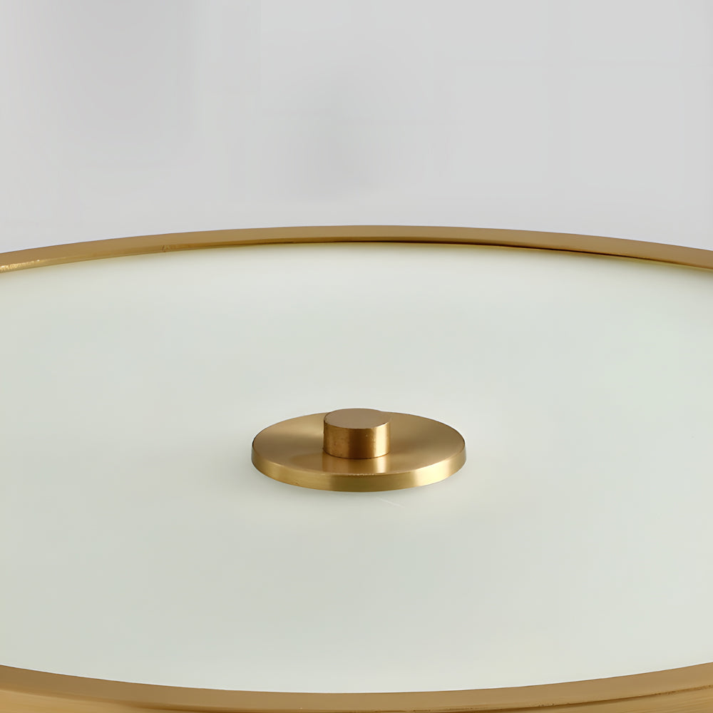 Gold Drum Ceiling Light - American Style Brass Fixture, Cylindrical Pendant Lamp