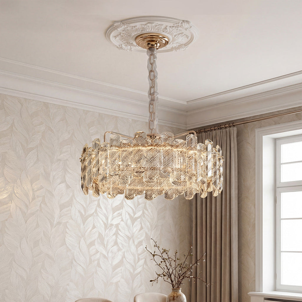 Nordic Luxury Carbon Steel Crystal Chandelier Ceiling Light