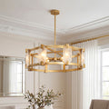Round Glass Chandelier - Classic American Ceiling Light Elegance