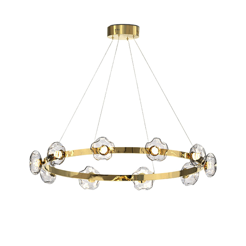 LED Dome Glass Ring Chandelier - Modern Nordic Ceiling Light
