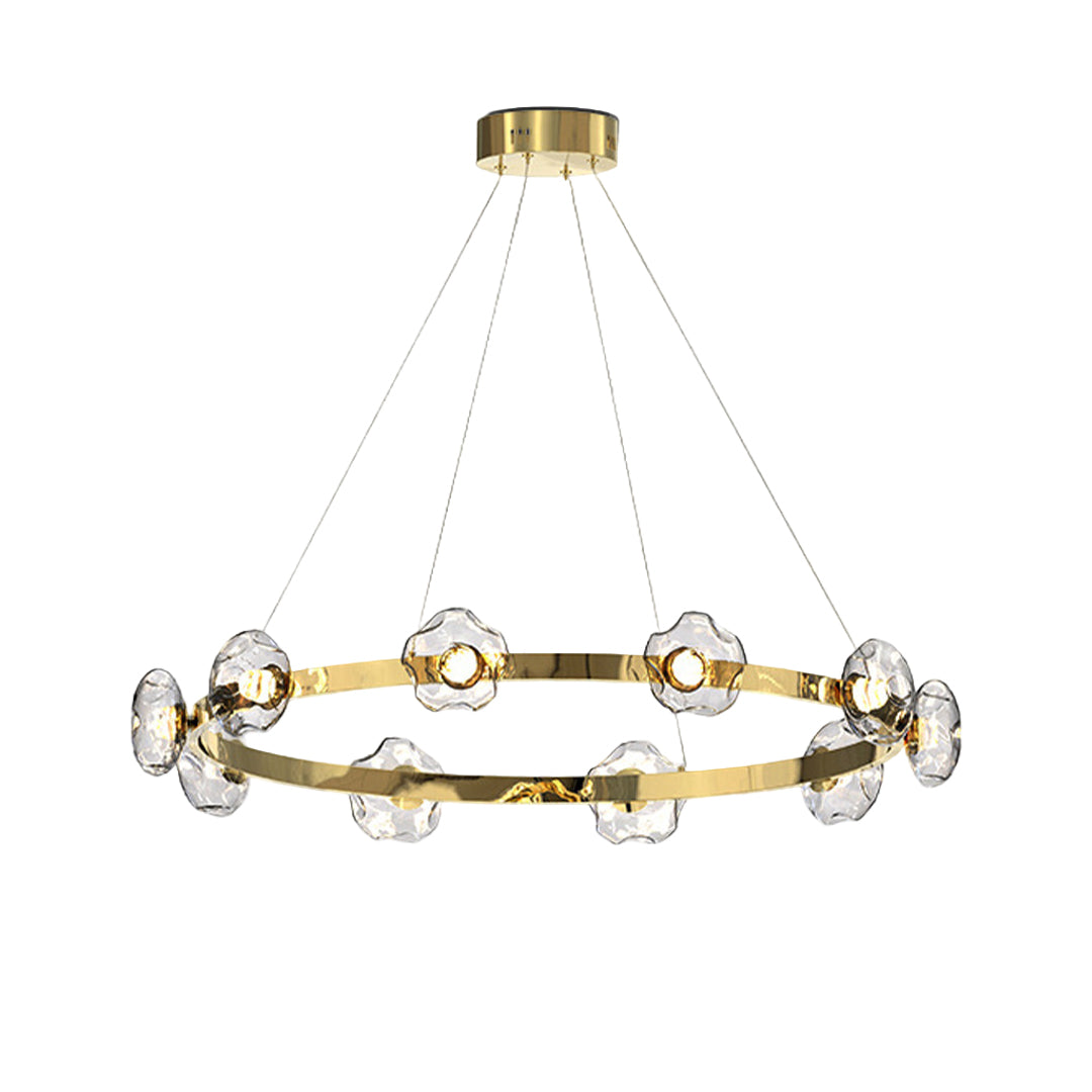 LED Dome Glass Ring Chandelier - Modern Nordic Ceiling Light
