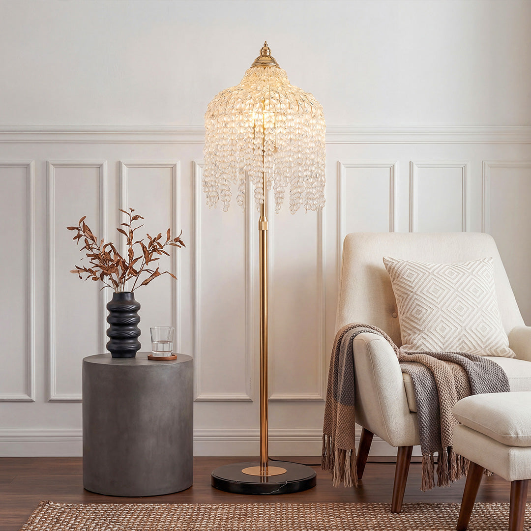 Luxury LED Floor Crystal Lamp - Decorative Hardware Lighting