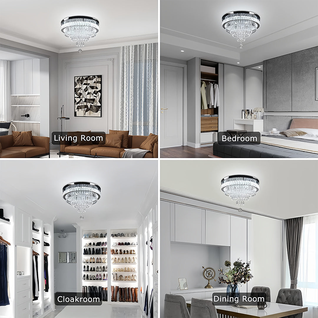 Gold Flush Mount Light - Modern Luxury Round Ceiling Fixture