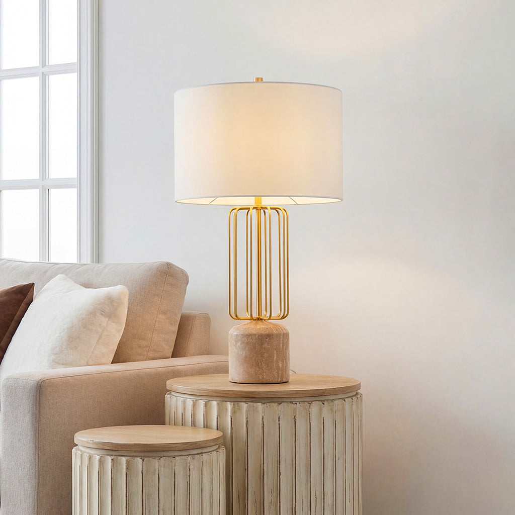 Geometric Metal Cage LED Table Lamp - Nordic Style Eye-Care Light