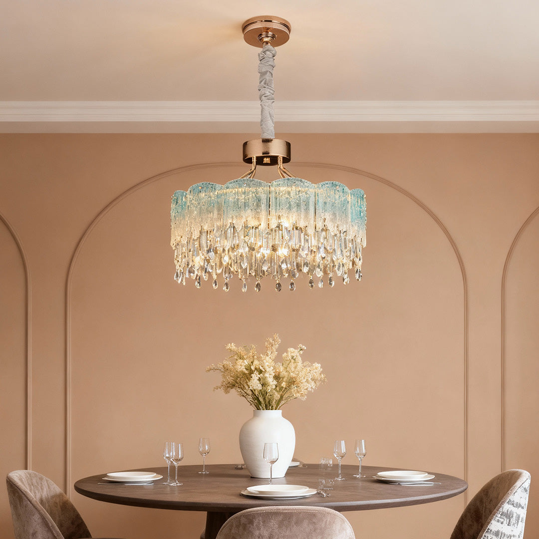 Glass Fringe Crystal Chandelier - French Luxury Ceiling Light