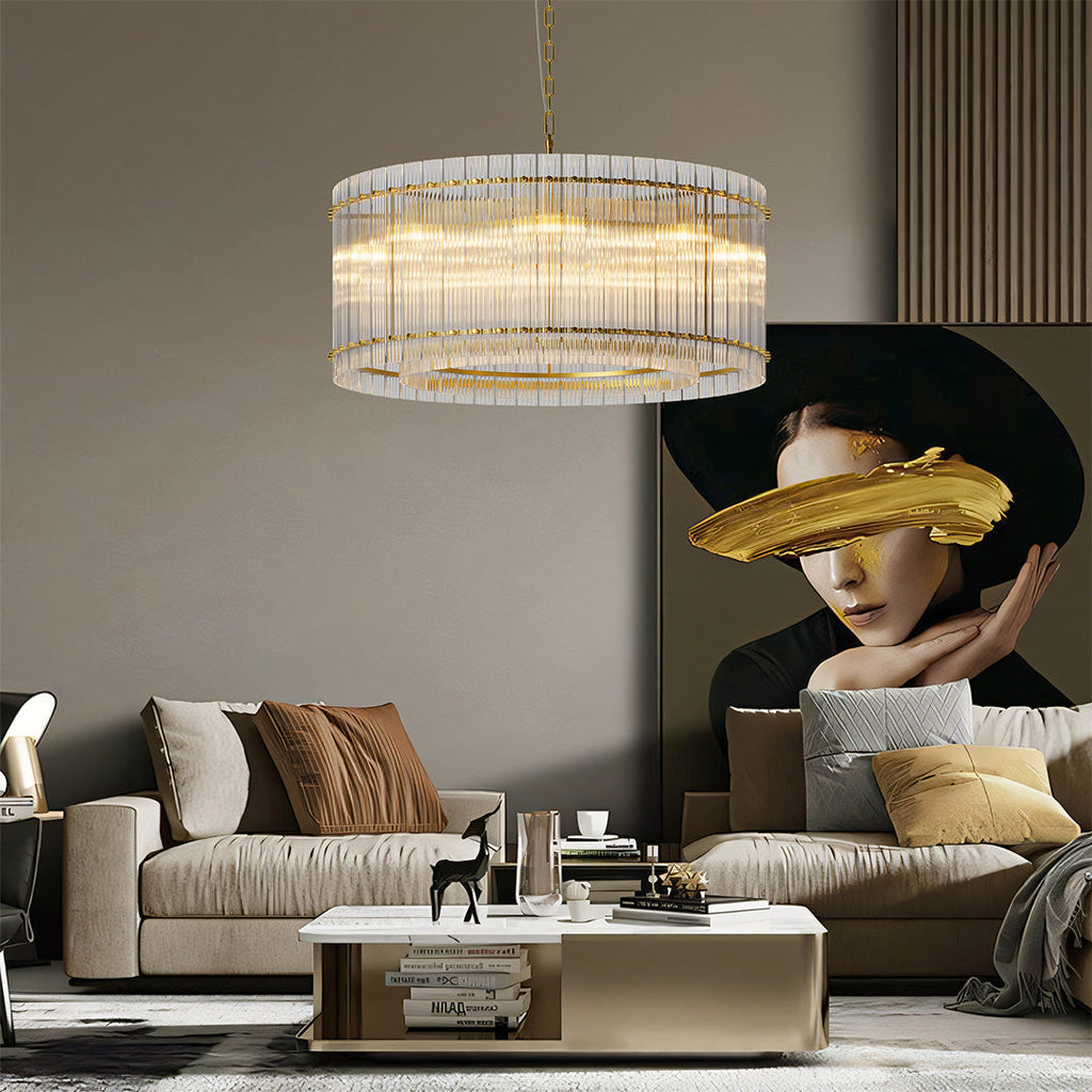 Luxury Iron Glass Lamp Shade Chandelier Ceiling Light