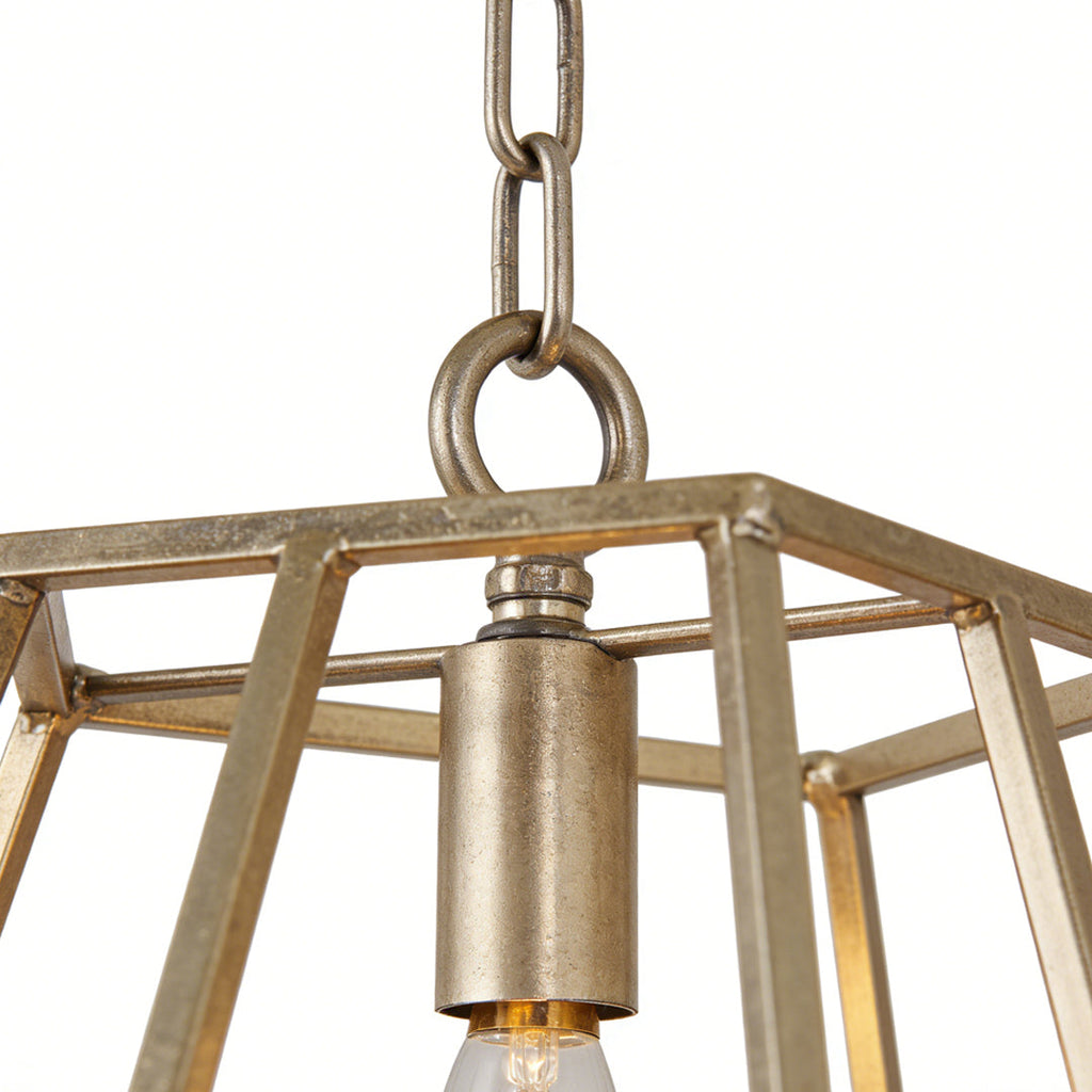 Gold Geometric Pendant Light - Modern Hanging Ceiling Fixture