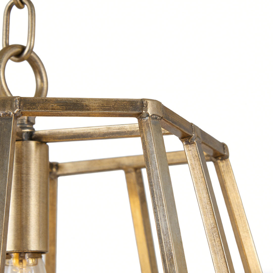 Gold Geometric Pendant Light - Modern Hanging Ceiling Fixture