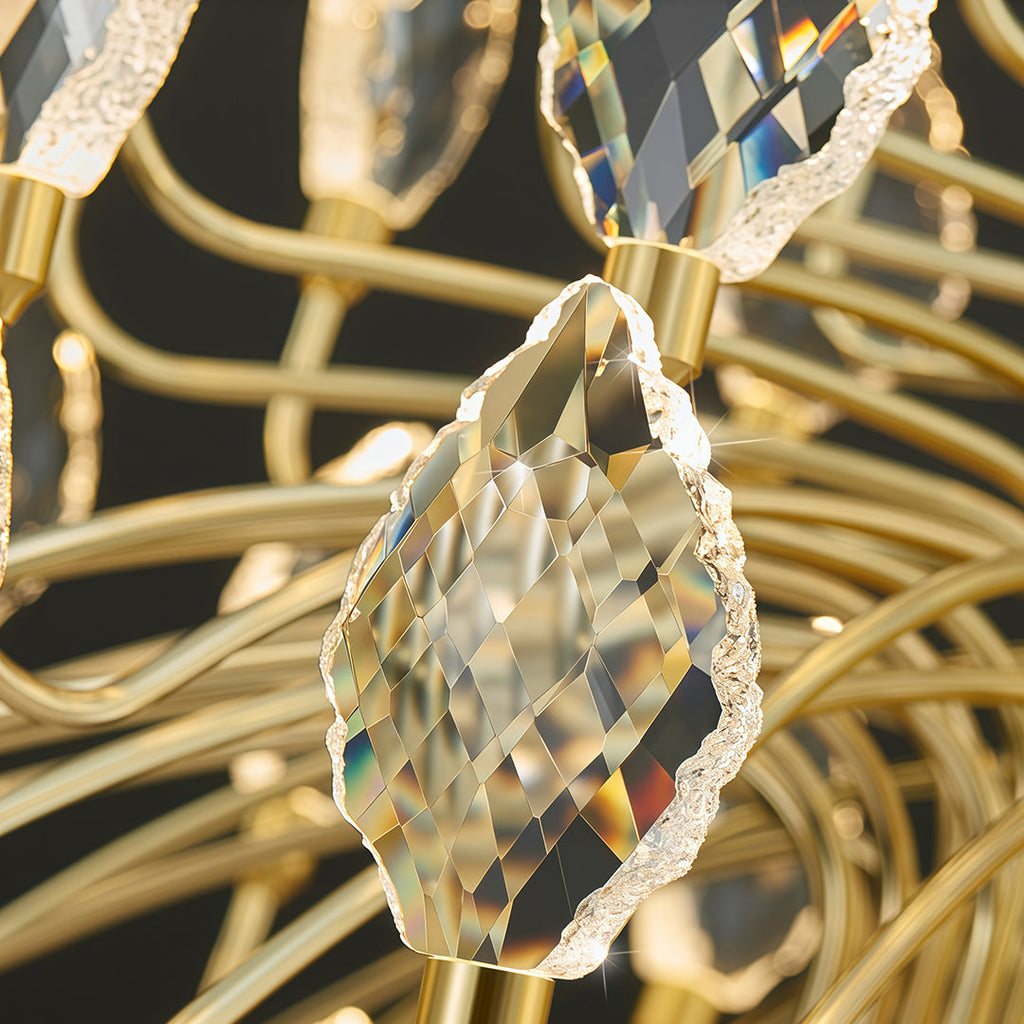 Gold LED Chandelier French Luxury Crystal Ceiling Light