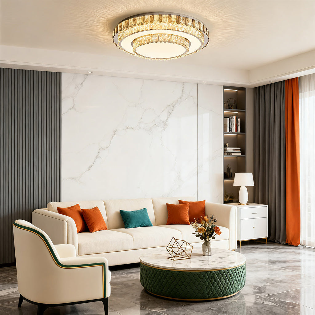 Luxury Crystal Flush Mount LED Light Fixture