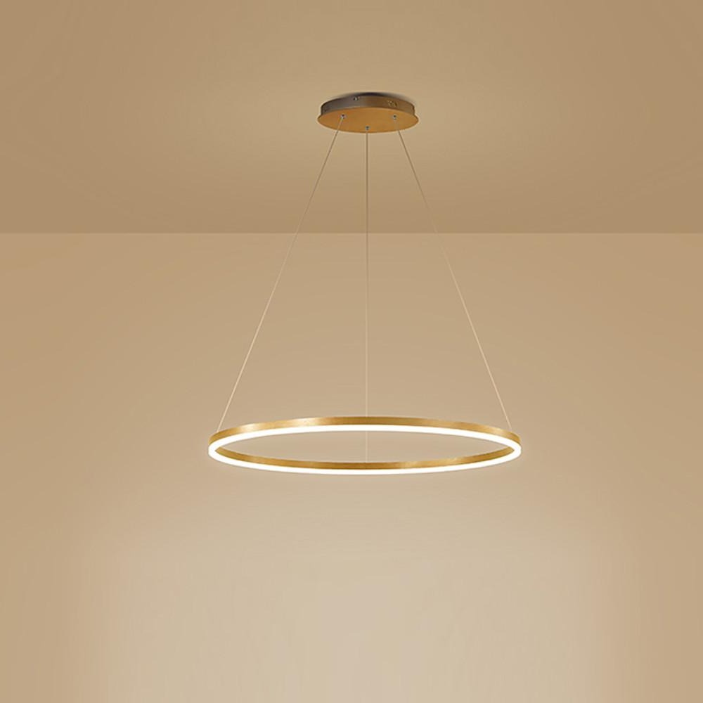 Black LED Ring Chandelier - Modern Aluminum Ceiling Light