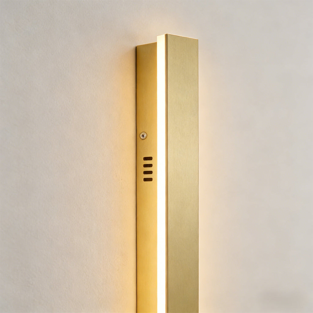 Gold Outdoor Wall Light - Minimalist Linear LED Design