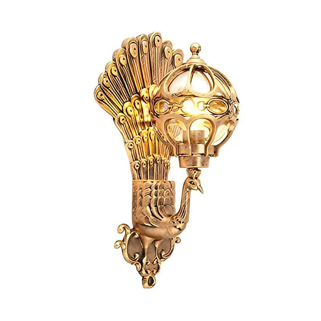 Peacock Wall Light Waterproof Retro Aluminum Sconce