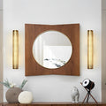 Gold Perforated Cylindrical Bathroom Vanity Light with Mesh Design, Modern Gold Bathroom Lighting Fixture, Stylish Wall Sconce for Bathroom, Unique Mesh Pattern Vanity Light, Contemporary Decorative Lighting for Bath, Elegant Gold Wall Light for Makeup Ar